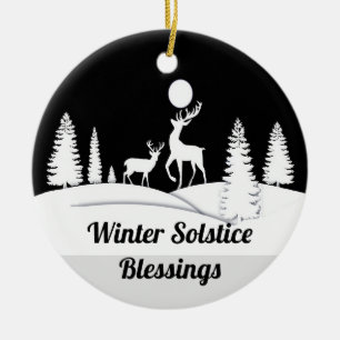 Winter Solstice Winter Forest Ceramic Tree Decoration