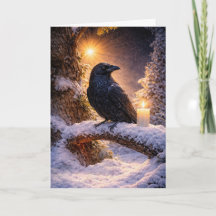 Winter Solstice with Raven Snow and Candle
