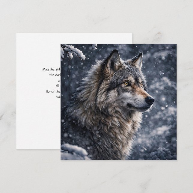Winter Solstice Wolf in the Snow Night (Front/Back)