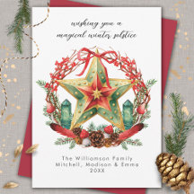 Winter Solstice Wreath Star Holiday Christmas Yule