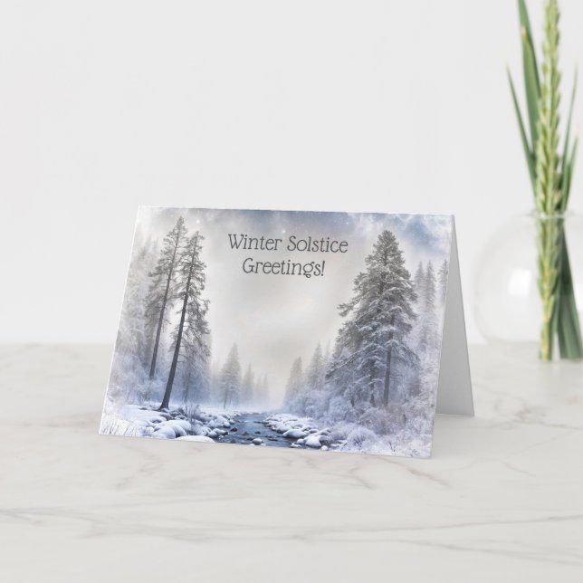Winter Solstice Yule Beautiful Snow Nature Card (Front)