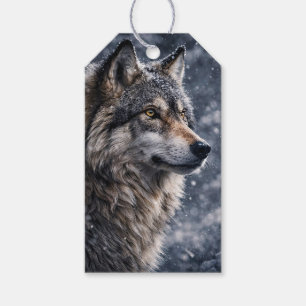 Winter Solstice Yule Beutiful Wolf Gift Tags