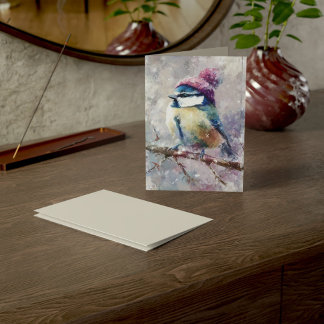 Winter Songbird in Knit Hat | Ghost Greeting Card