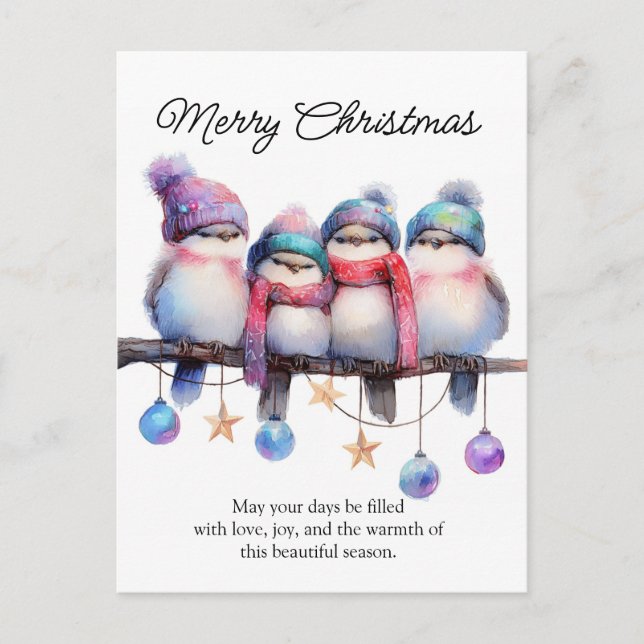 Winter Songbird Squad Holiday Postcard (Front)