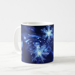 Winter Sparkle Blue Snowflakes Coffee Mug