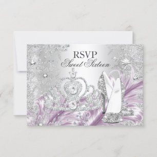 Winter Sparkle Snowflake Pink Sweet 16 RSVP