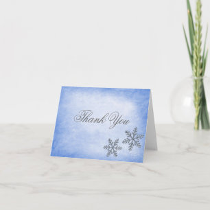 Winter Sparkle Snowflakes Blue Thank You