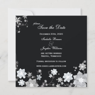 Winter Sparkle Wedding Save the Date Invitation