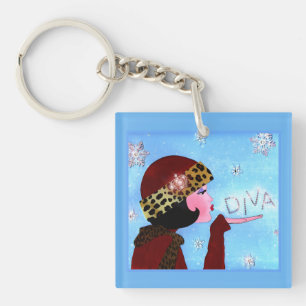 Winter Sparkles Diva Key Ring