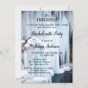Winter Sparkling Lights Ice Crystals Bachelorette Invitation