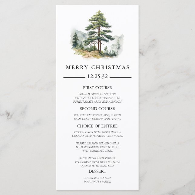 Winter Splendour Christmas Dinner Party Menu (Front)