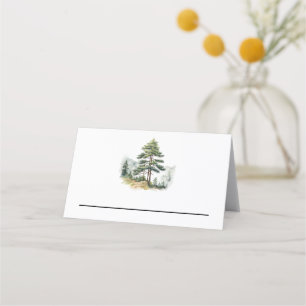 Winter Splendour Christmas Tree Holiday Party Place Card
