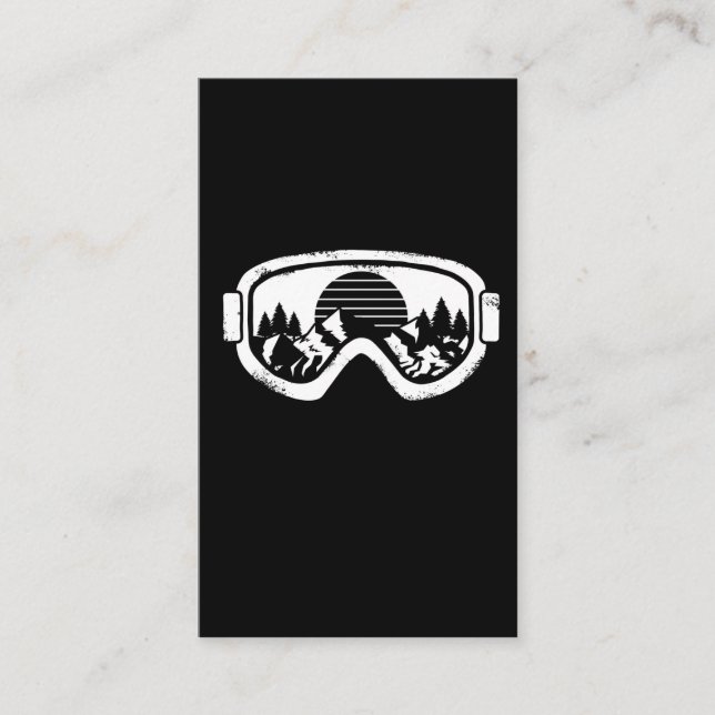 Winter Sport Ski Snowboard Snow Landscape Goggles Business Card (Front)