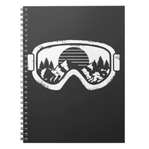 Winter Sport Ski Snowboard Snow Landscape Goggles Notebook