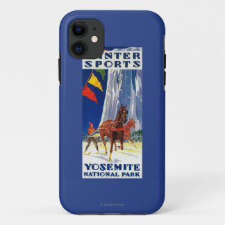 Winter Sports at Yosemite PosterYosemite, CA iPhone 11 Case