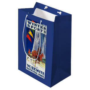 Winter Sports at Yosemite PosterYosemite, CA Medium Gift Bag
