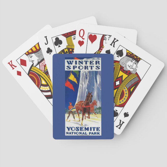 Winter Sports at Yosemite PosterYosemite, CA Playing Cards (Back)
