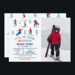 Winter Sports Birthday Party Ski Snowboard Photo Invitation<br><div class="desc">Photo Winter Sports Birthday Party Ski Snowboarding Boys Girls invite. Back included.</div>