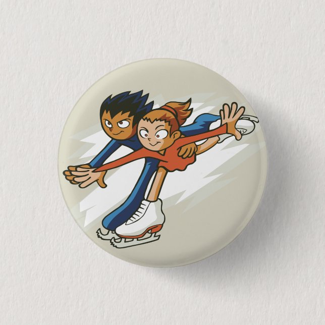 Winter Sports Figure Skaters Flair Button (Front)
