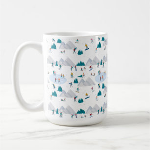 Winter Sports Holiday Fun Pattern Coffee Mug