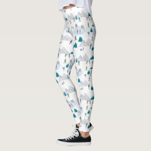 Winter Sports Holiday Fun Pattern Leggings