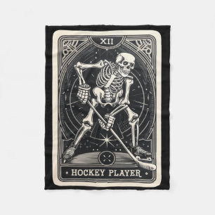 Winter Sports Ice Hockey Skeleton Tarot Card Tee Fleece Blanket