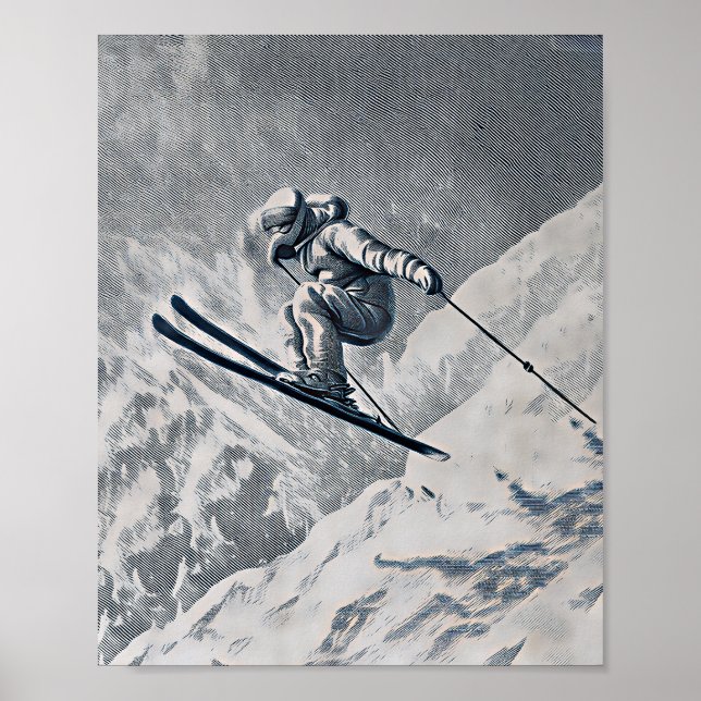 Winter Sports Illustration – Classic Ice Games Art Poster (Front)