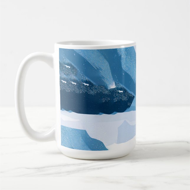winter sports illustration coffee mug (Left)