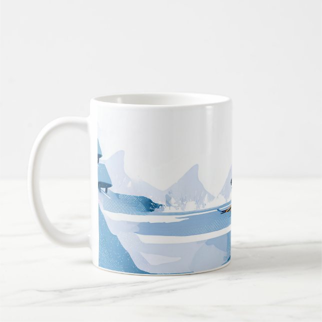 winter sports illustration coffee mug (Left)