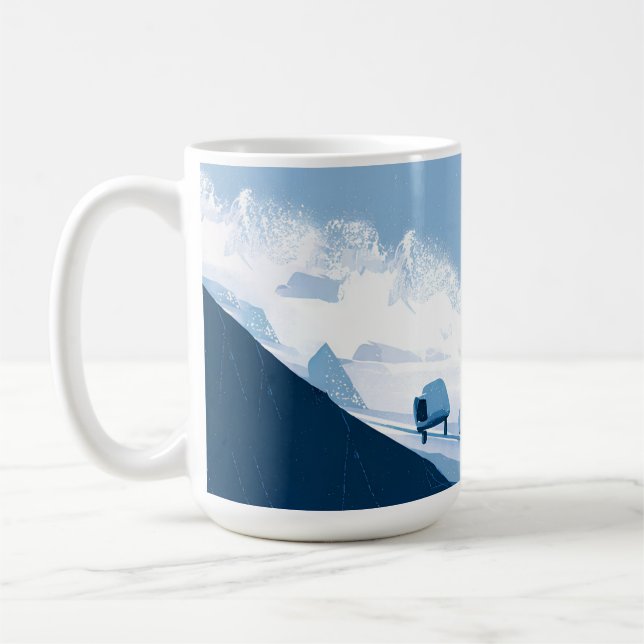 winter sports illustration coffee mug (Left)