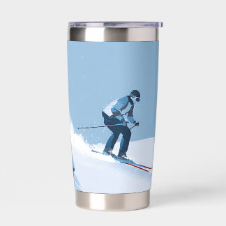 winter sports illustration insulated tumbler