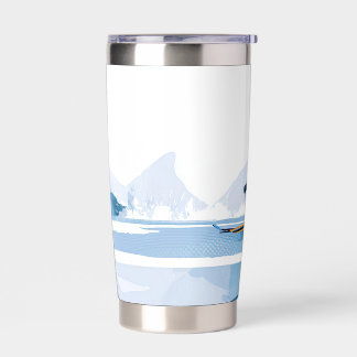 winter sports illustration insulated tumbler