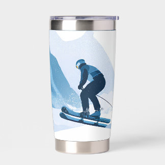 winter sports illustration insulated tumbler