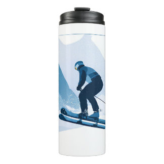 winter sports illustration thermal tumbler