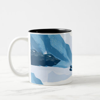 winter sports illustration Two-Tone coffee mug