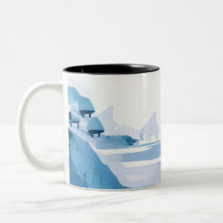 winter sports illustration Two-Tone coffee mug