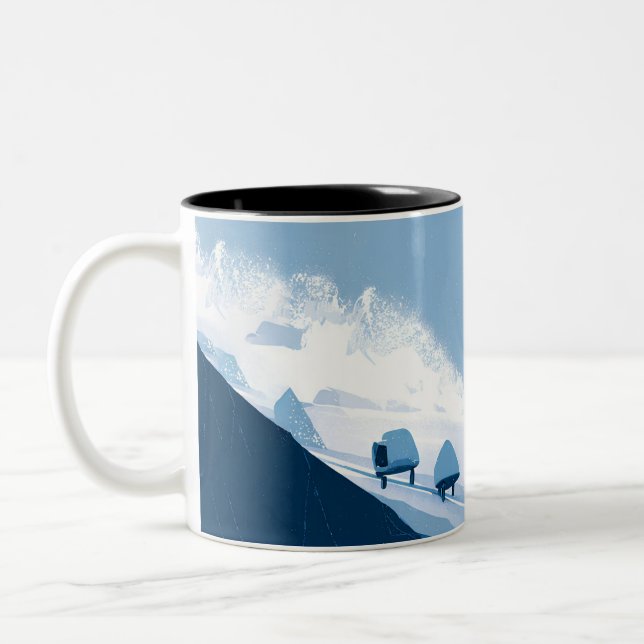 winter sports illustration Two-Tone coffee mug (Left)