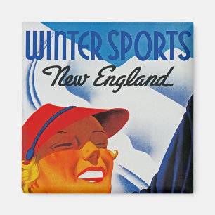 Winter Sports in New England Magnet