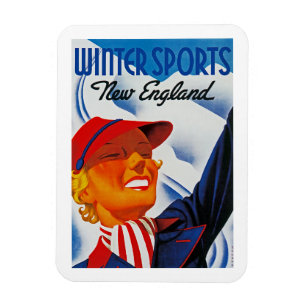 Winter Sports in New England Magnet