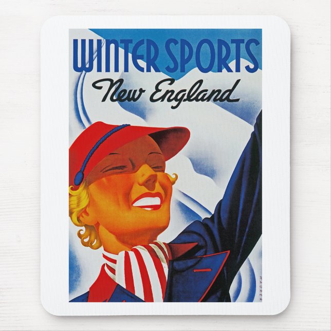 Winter Sports in New England Mouse Mat (Front)