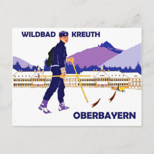 Winter sports in Wildbad - kreuth, Oberbayern Postcard
