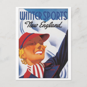 Winter Sports New England Postcard