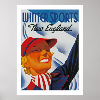 Winter Sports New England Poster