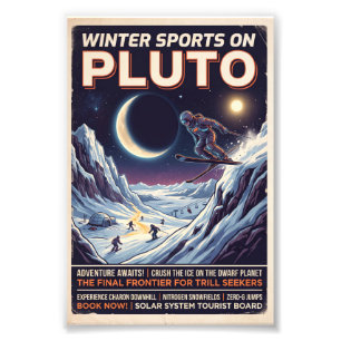 Winter Sports on Pluto - Vintage Sci-Fi Photo Print