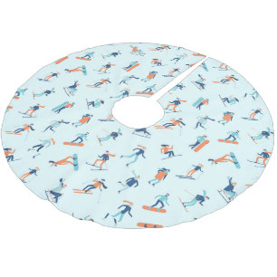 Winter Sports Pattern Brushed Polyester Tree Skirt