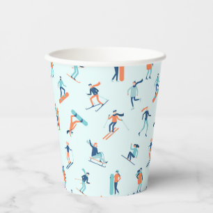 Winter Sports Pattern Paper Cups