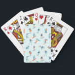 Winter Sports Pattern Playing Cards<br><div class="desc">Check out this cute pattern featuring people in various winter sport activities.</div>