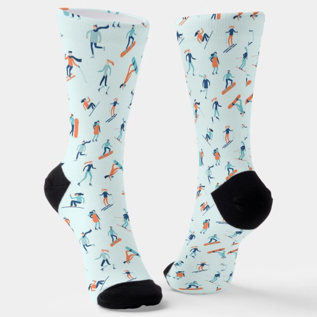 Winter Sports Pattern Socks (Angled)