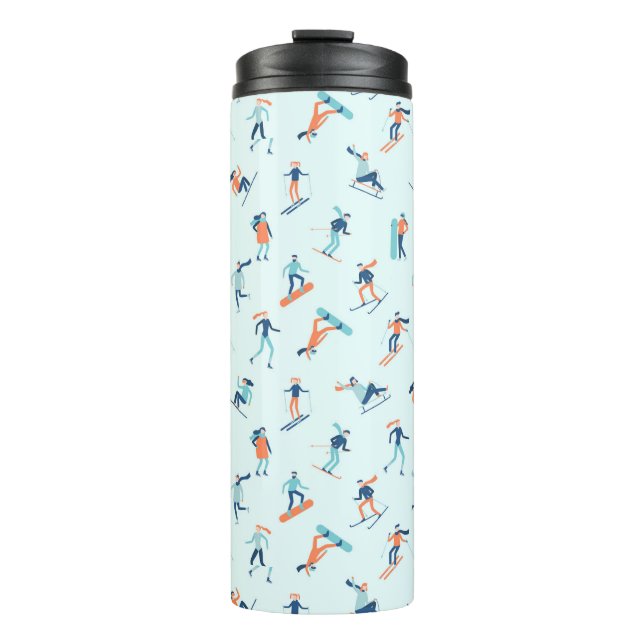 Winter Sports Pattern Thermal Tumbler (Front)