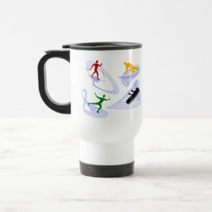 Winter Sports Silhouette Travel Mug